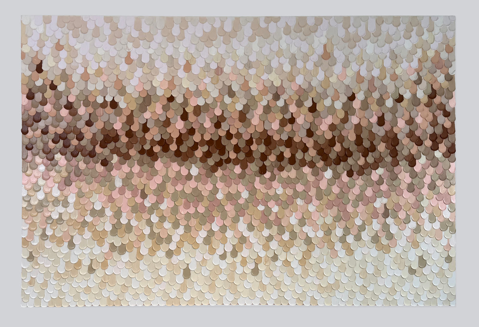 Neutral Touch, Pink — large format abstract acrylic painting by Penelope Slaney, warm neutral and blush tones, 1.8m × 1.2m